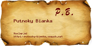 Putnoky Bianka névjegykártya